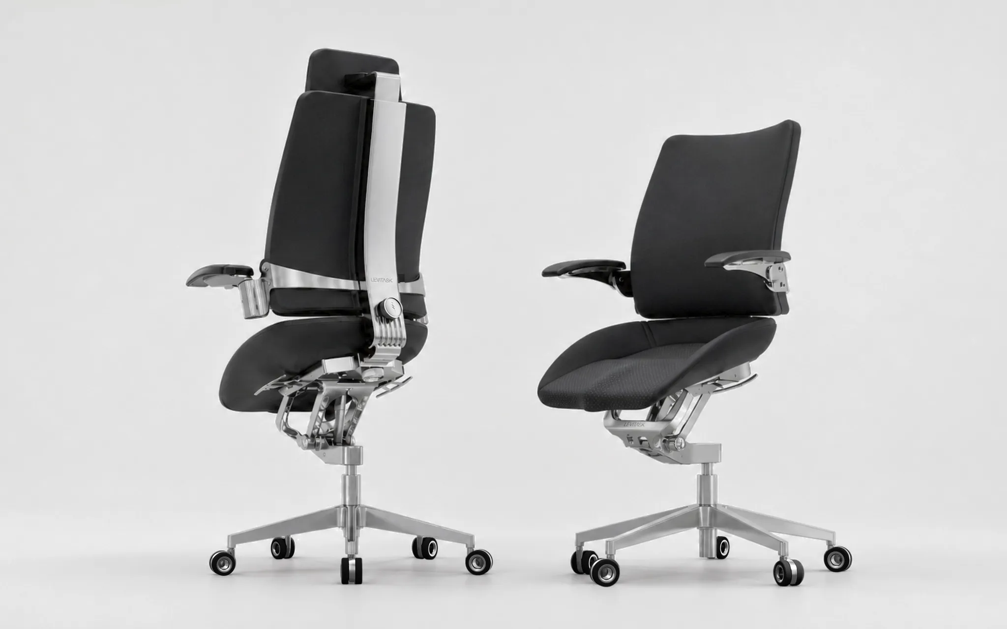 Levitask Vision X and Vision Y chairs on display
